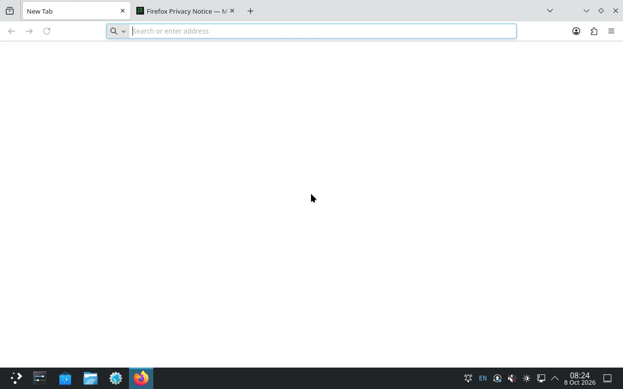 Debian KDE (Plasma) sur la machine de référence : Firefox ESR, le navigateur web